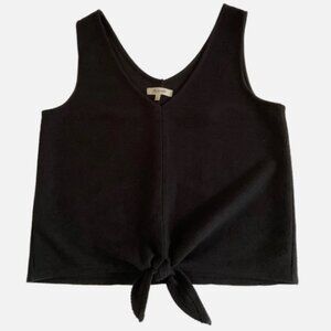 Madewell Black Texture & Thread Tie-Front Tank Top Size XL